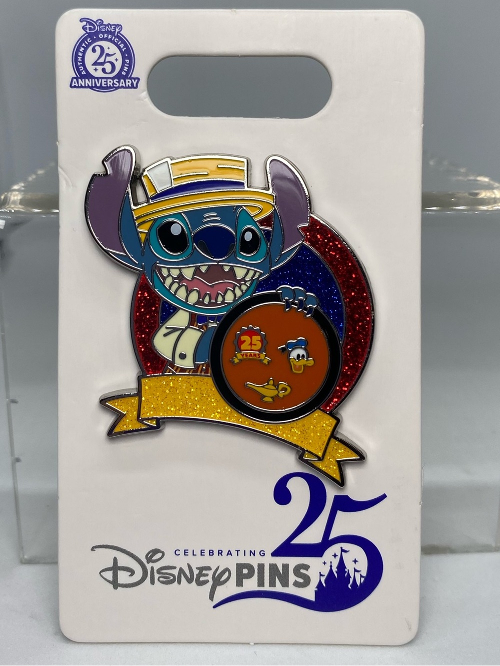 Disney Parks Stitch Celebrating 25 Years of Pin Trading Celebration Donald Duck